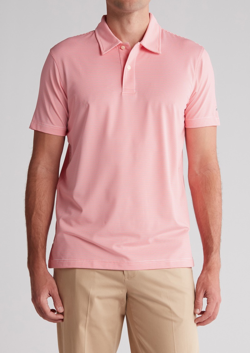 Brooks Brothers Stripe Performance Golf Polo in Coral at Nordstrom Rack