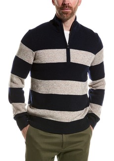 Brooks Brothers Stripe Wool 1/2-Zip Pullover