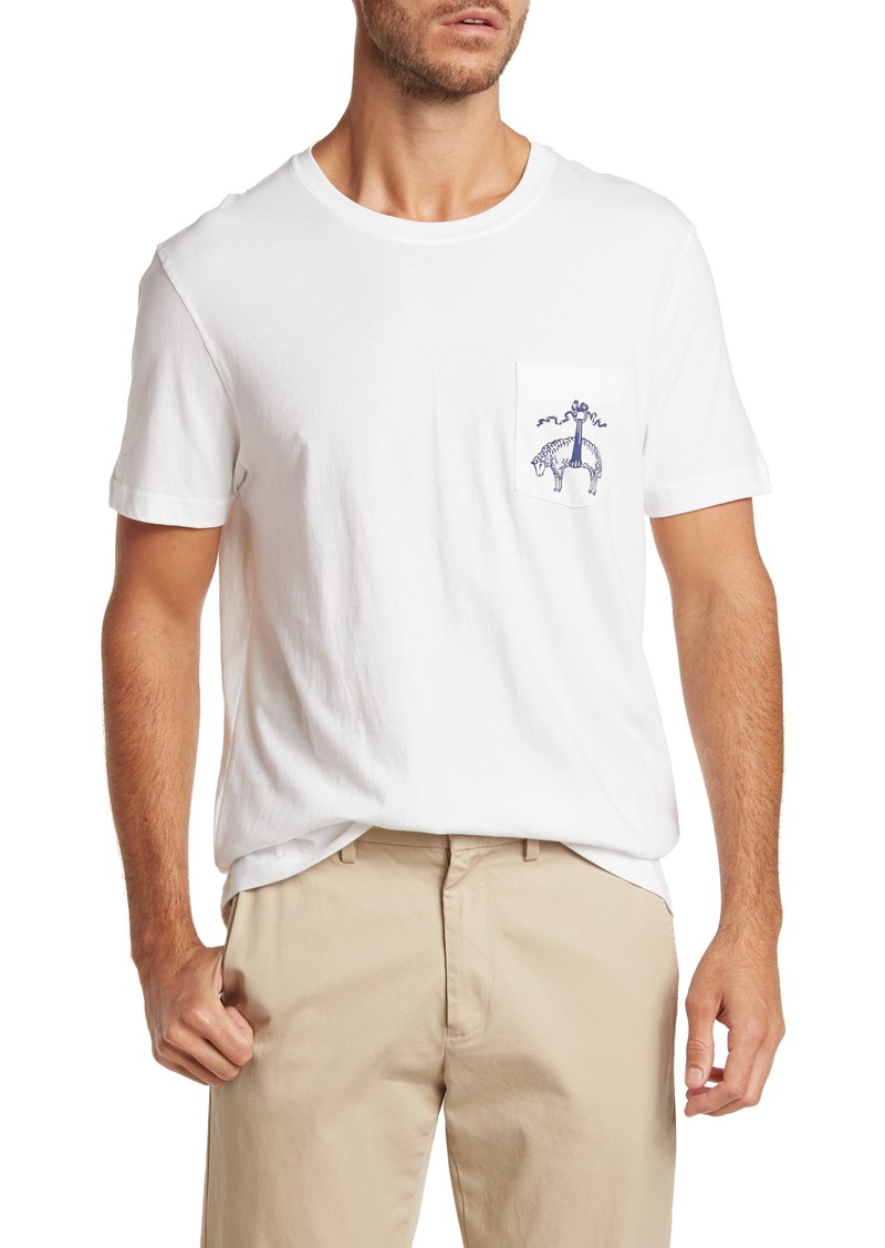 Brooks Brothers Sunset Pocket Tee in White Multi at Nordstrom Rack