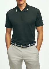 Brooks Brothers Tipped Piqué Performance Zip Golf Polo