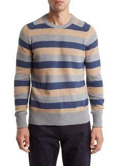 Brooks Brothers Vintage Stripe Wool Blend Sweater in 96163 Grey Tan Blue at Nordstrom Rack