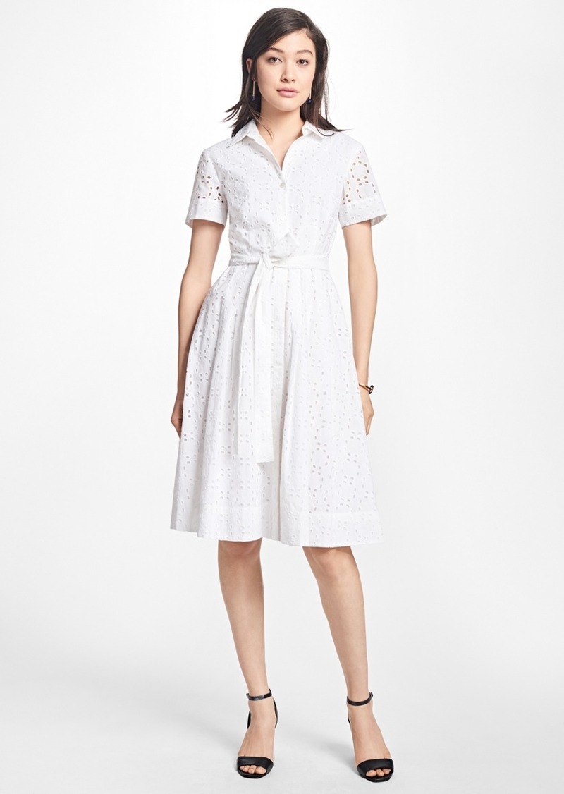 Brooks Brothers Petite  Cotton Eyelet Shirt  Dress  Dresses 