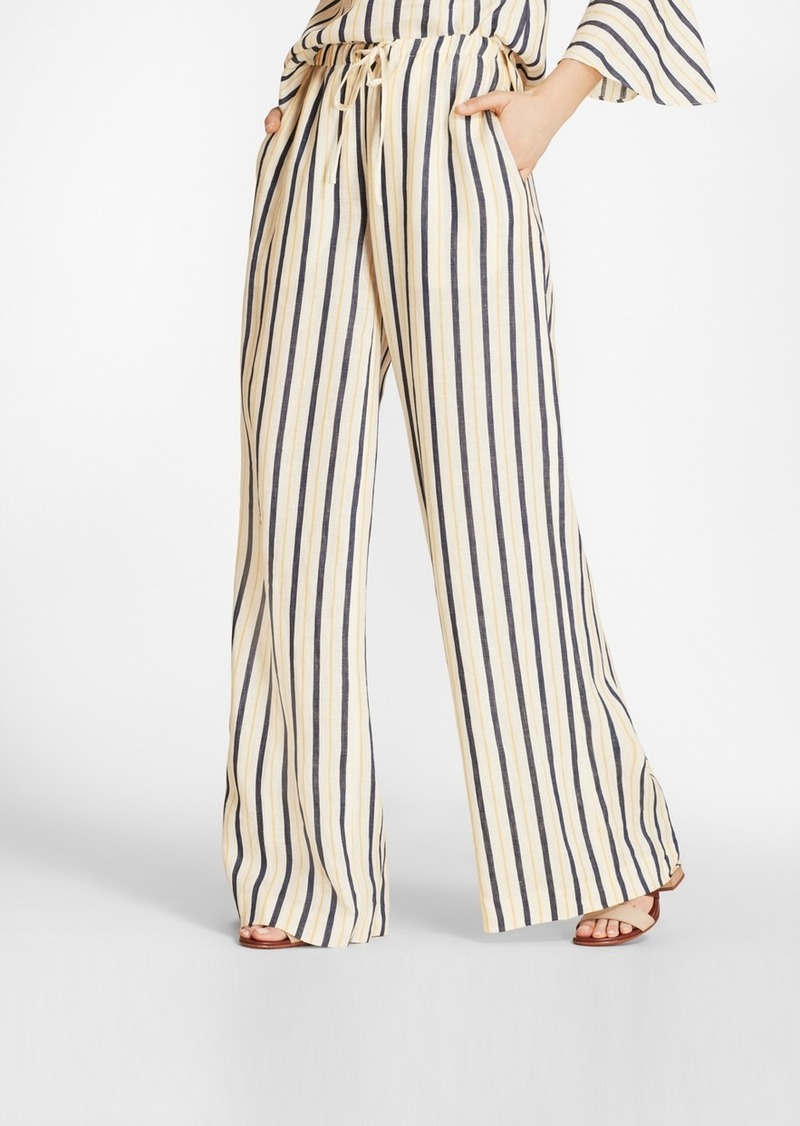 striped linen palazzo pants