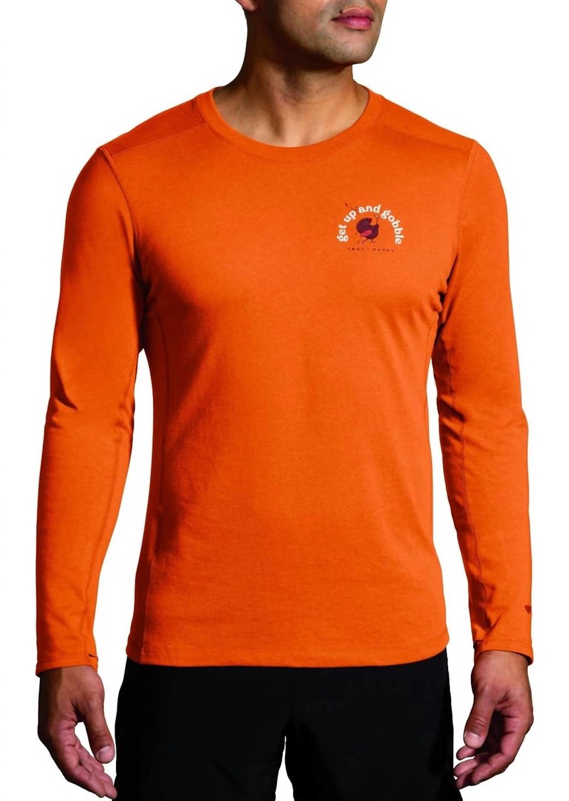 Brooks Distance Long Sleeve 2.0 Shirt In Paprika/trot Happy 23