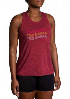 Brooks Distance Tank 2.0 Top In Heather Razzmatazz/run Happy