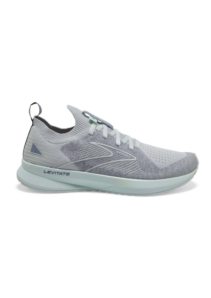 Brooks Levitate Stealthfit 5 Running Shoes in Grey/Aqua Glass