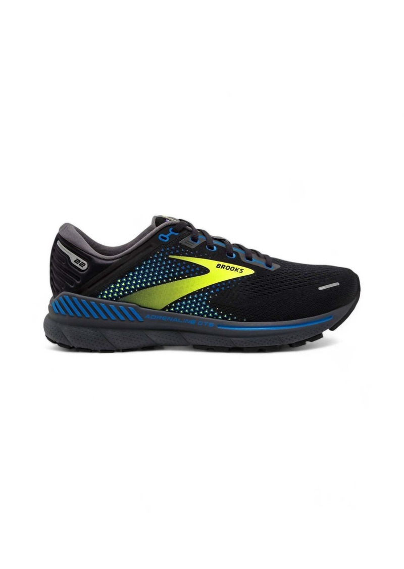 Brooks Men's Adrenaline Gts 22 Running Shoes In Black/blue/nightlife