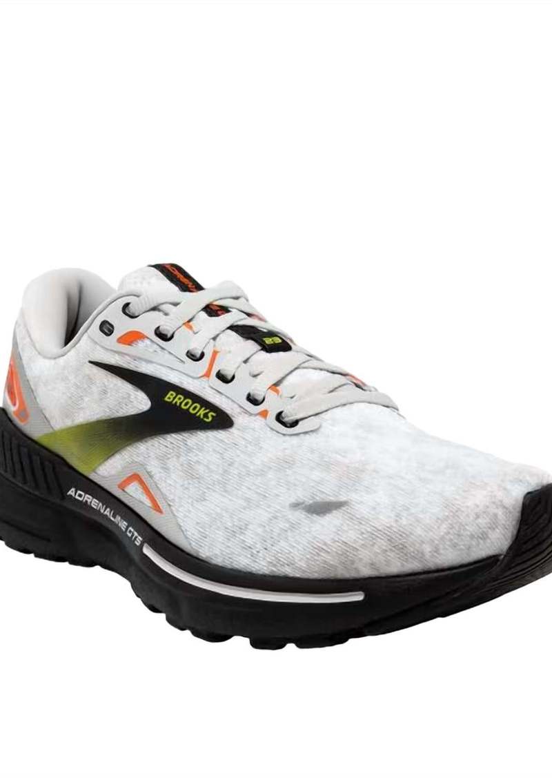 Brooks Men's Adrenaline Gts 23 Running Shoes In Oyster/black/red Orange