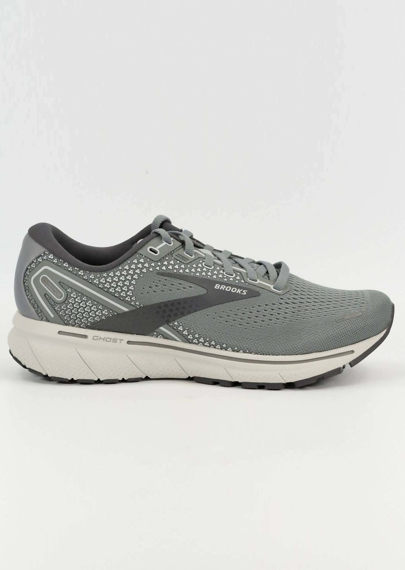 Brooks Men's Ghost 14 Shoes - Wide In Grey/alloy/oyster