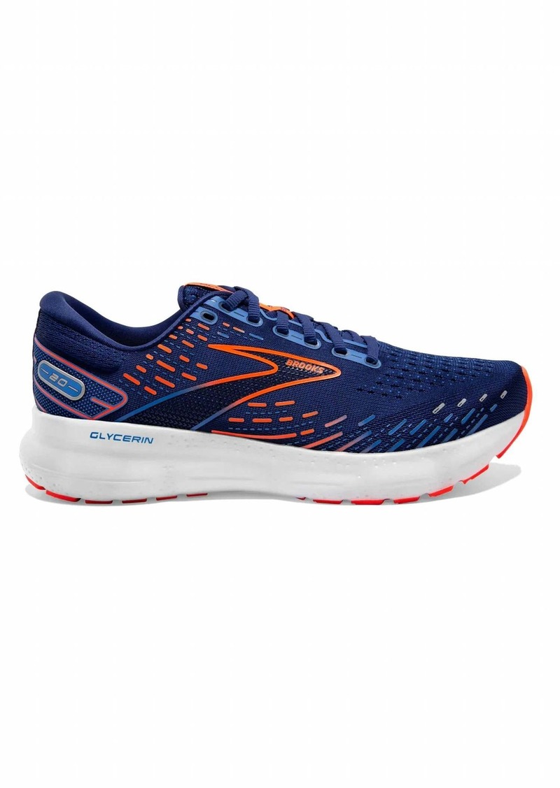 Brooks Men's Glycerin 20 Running Shoes - 2E/ Medium Width In Blue Depths/palace Blue/orange