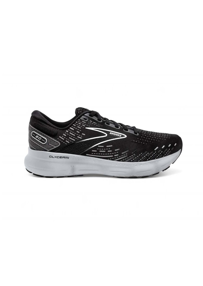 Brooks Men's Glycerin Gts 20 Running Shoes In Black/white/alloy