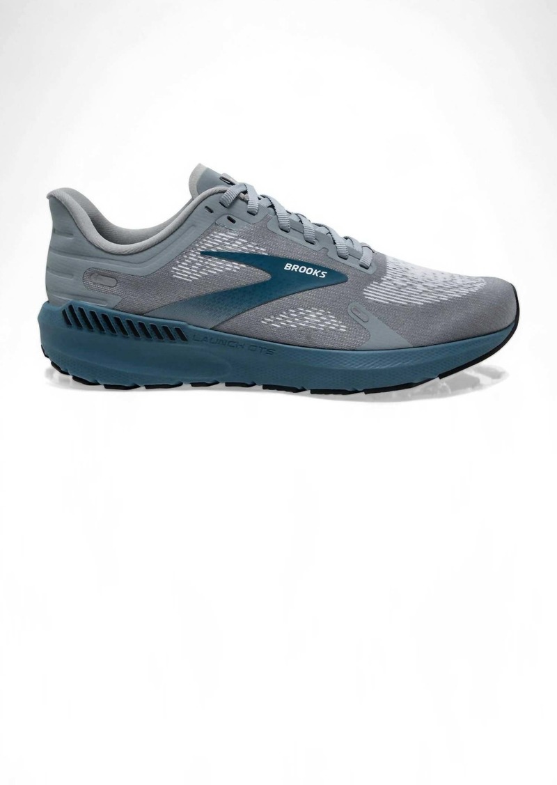 Brooks Men's Launch Gts 9 Running Shoes - Medium Width In Grey/midnight/white