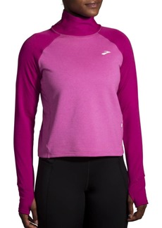 Brooks Notch Thermal 2.0 Long Sleeve Top In Heather Frosted Mauve/mauve