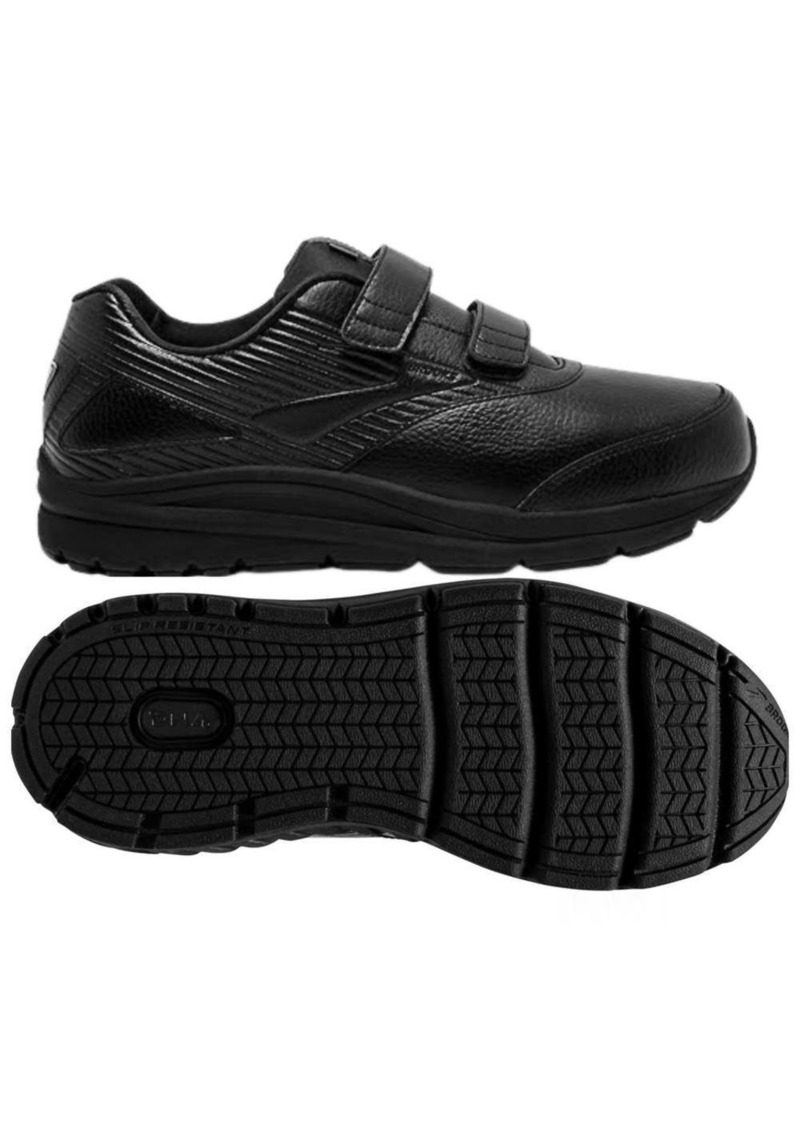 Brooks Women's Addiction Walker V-Strap 2 Sneaker - 2E/extra Wide Width In Black/black
