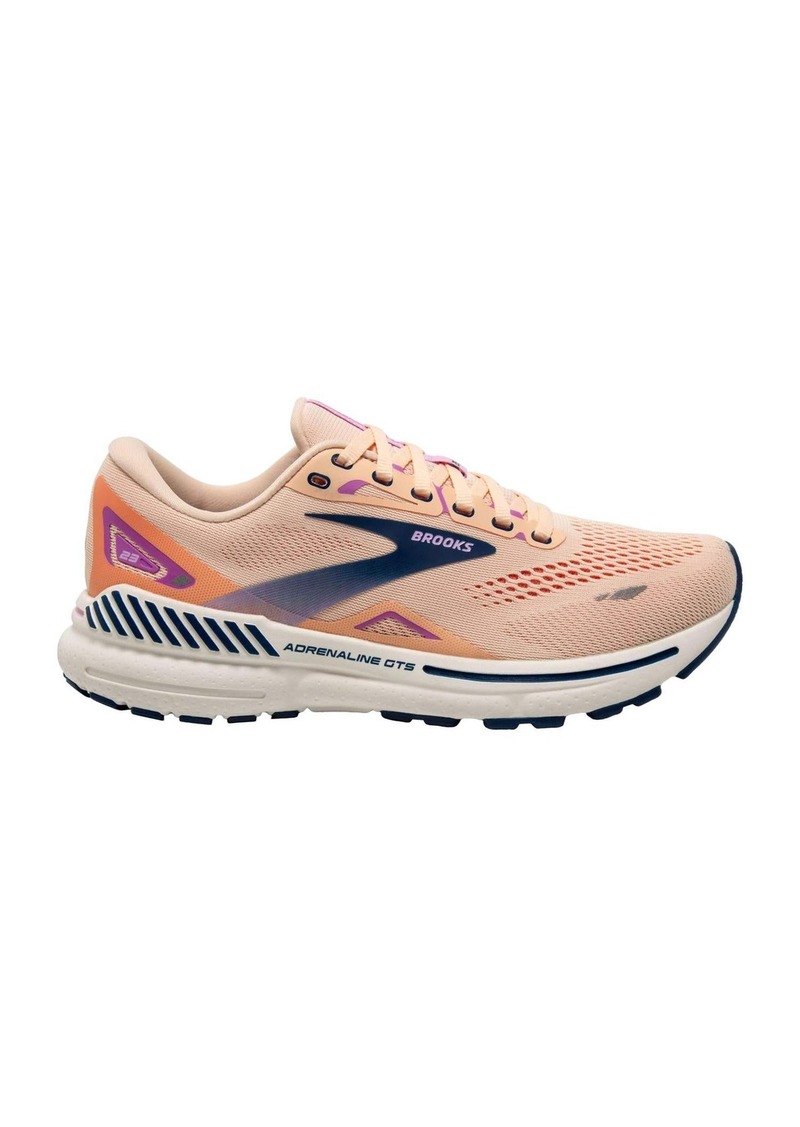 Brooks Women's Adrenaline Gts 23 Running Shoes In Apricot/estate Blue/orchid