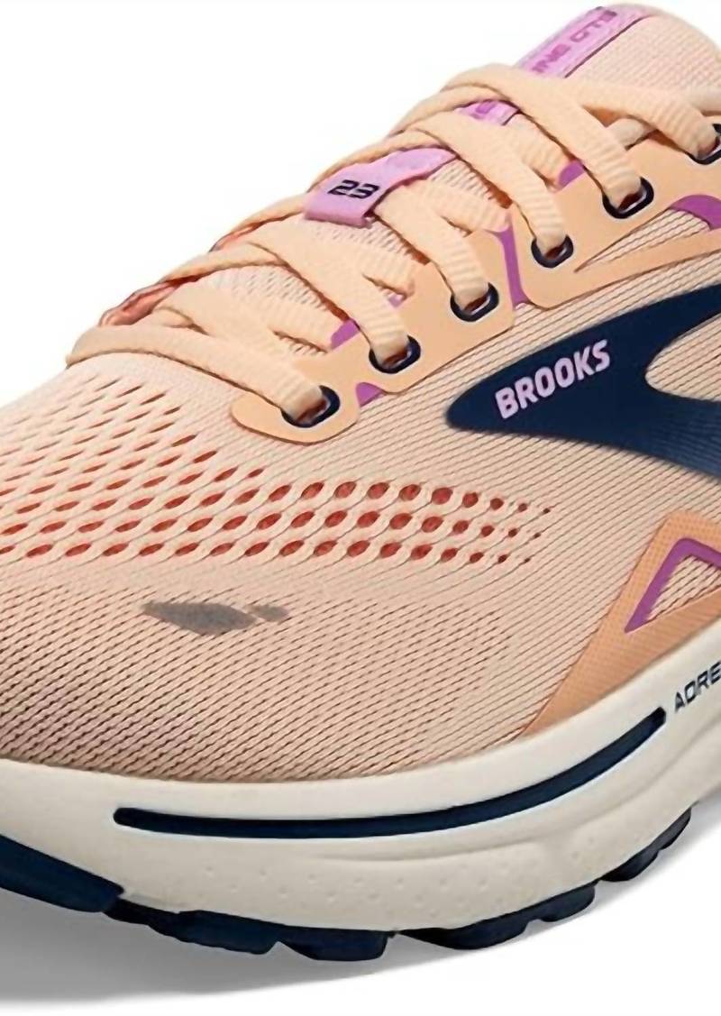 Brooks Women's Adrenaline Gts23 Medium In Apricot/estate Blue/orchid