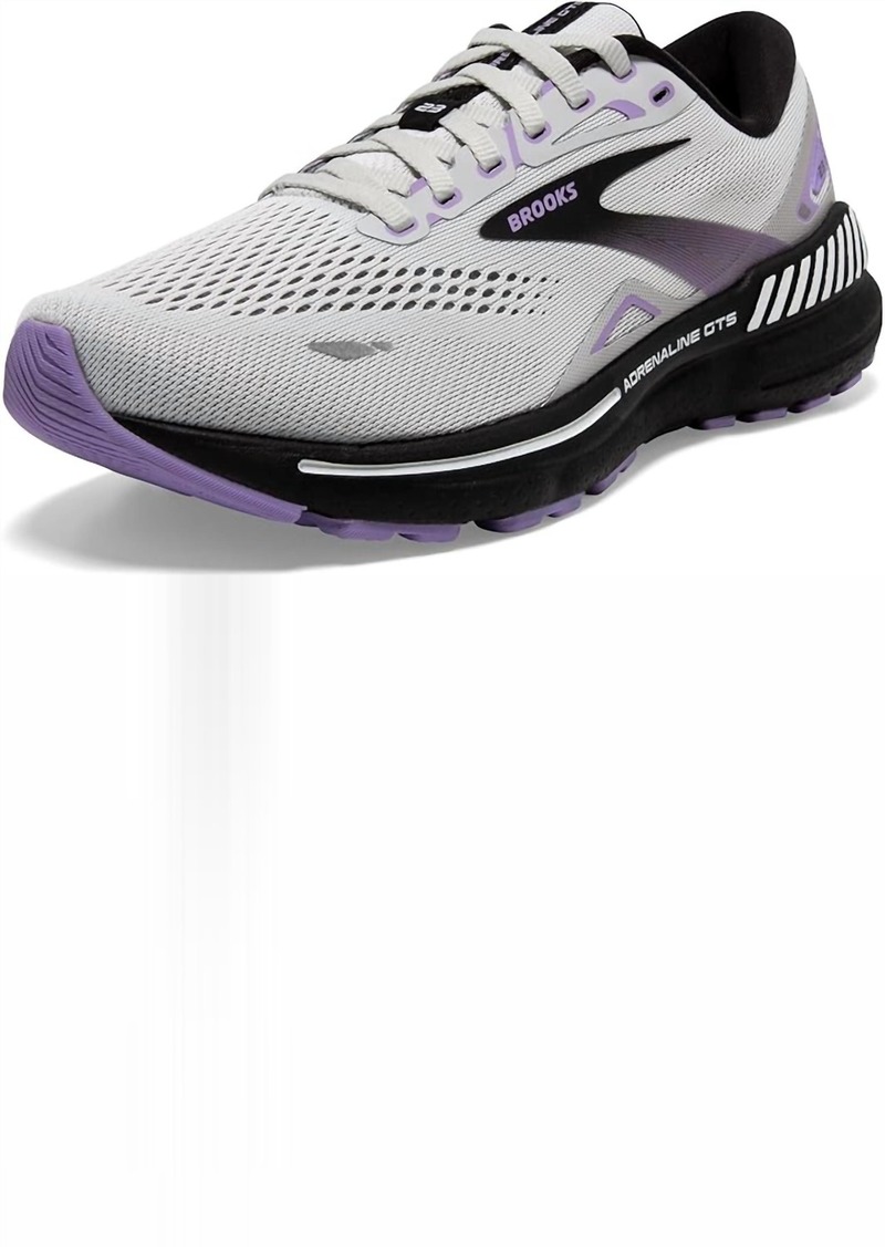 Brooks Women's Adrenaline Gts23 Medium In Grey/black/purple