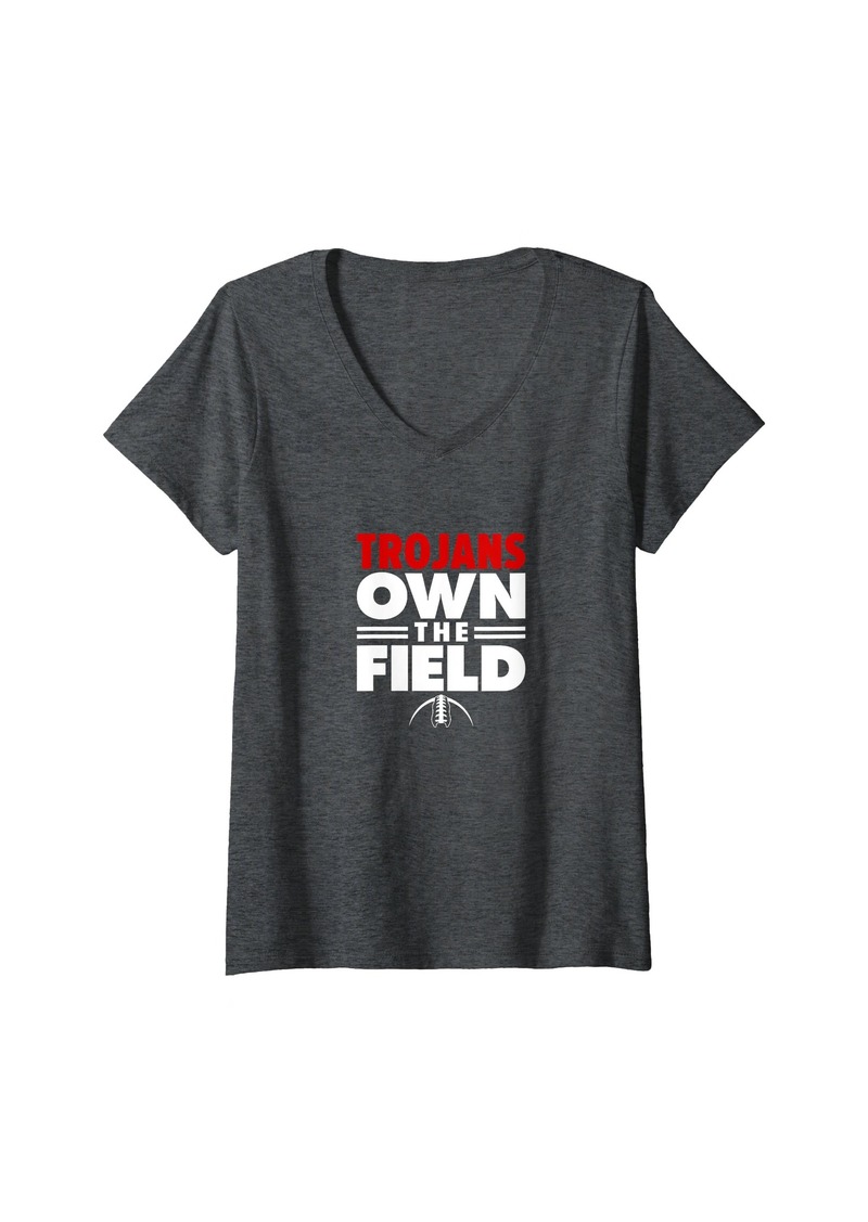 Womens Brooks County Trojans Own the Field V-Neck T-Shirt