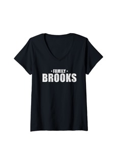 Womens Brooks Family Name Matching Brooks Last name V-Neck T-Shirt