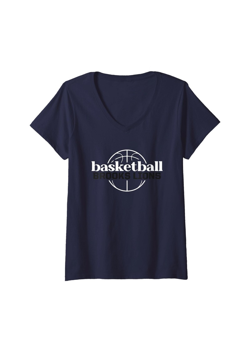 Womens Brooks Lions Basketball V-Neck T-Shirt