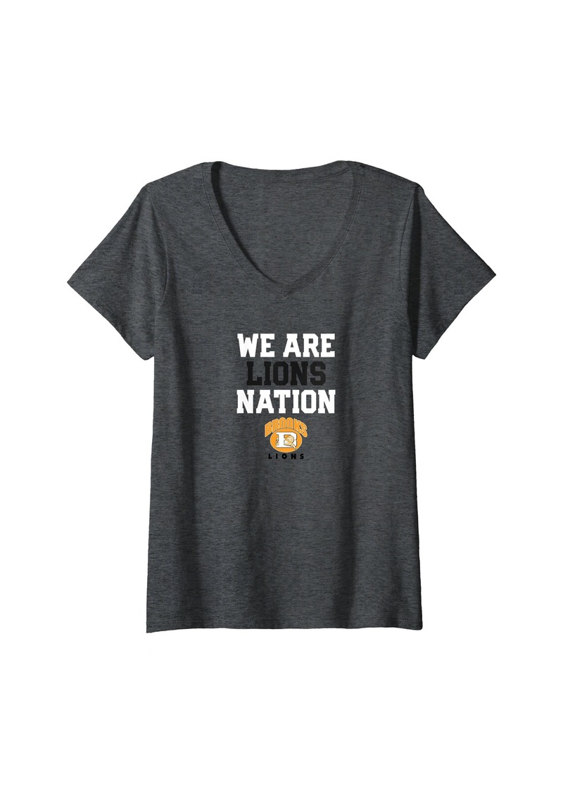 Womens Brooks Lions Logo Nation HS V-Neck T-Shirt