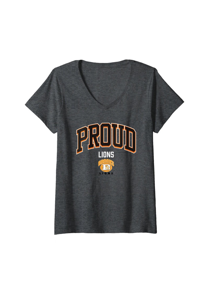 Womens Brooks Lions Logo Proud HS V-Neck T-Shirt