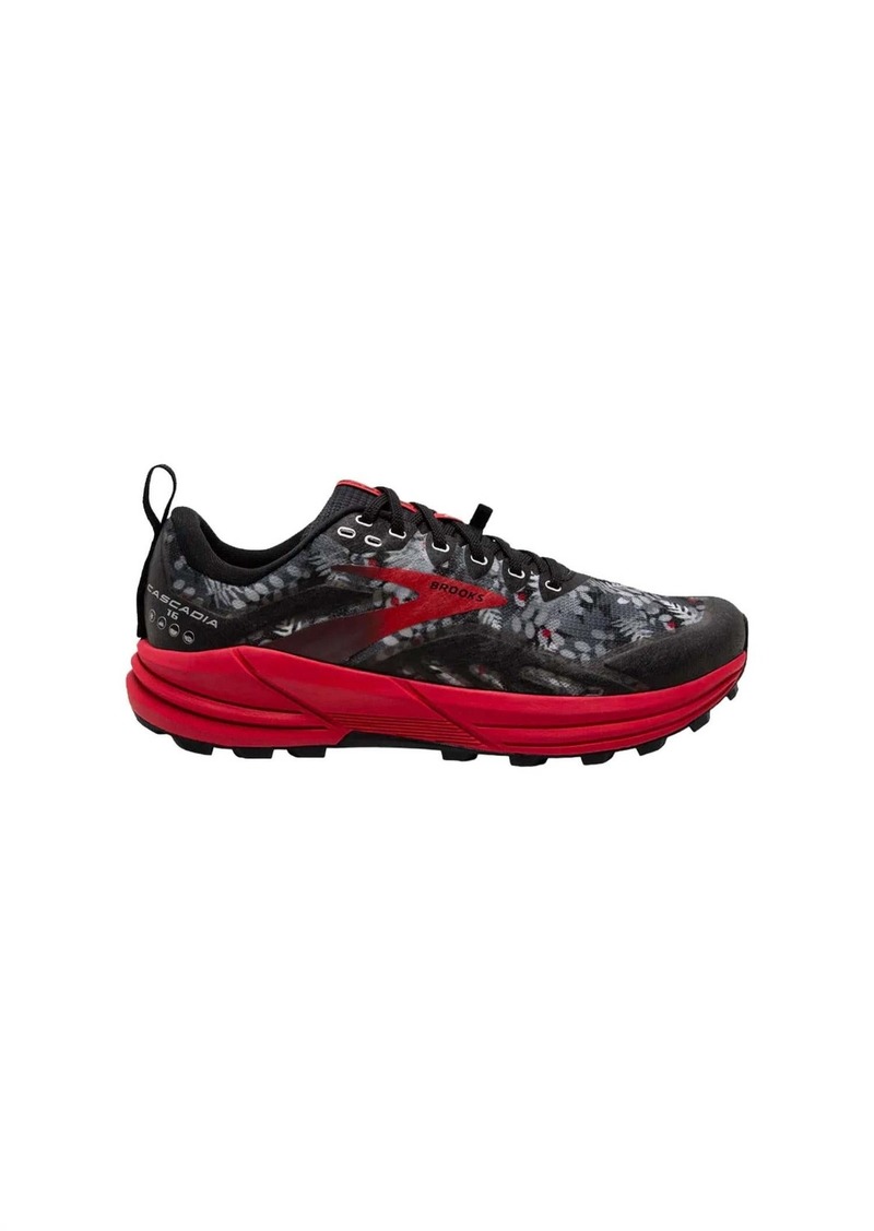 Brooks Women's Cascadia 16 Gtx Trail Running Shoes In Black/grey/red