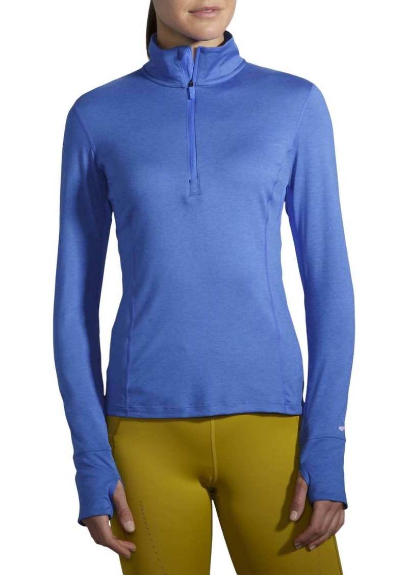 Brooks Women's Dash 1/2 Zip Running Top In Heather Bluetiful