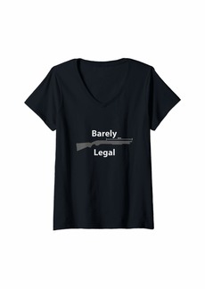 Brooks Womens Funny Almost not Legal shotgun gun meme under 18in barrel V-Neck T-Shirt