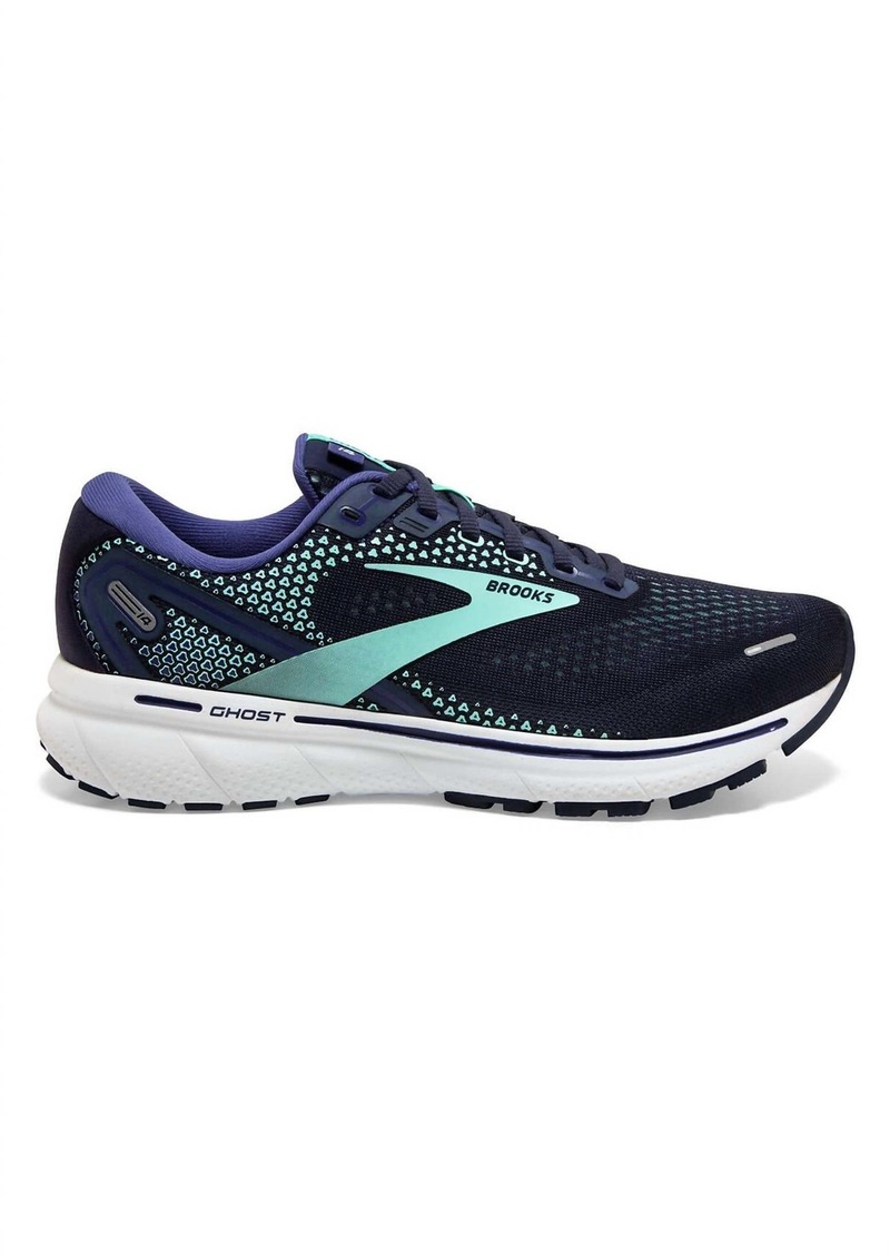 Brooks Women's Ghost 14 Road Running Shoes - D Width In Peacoat/yucca/navy