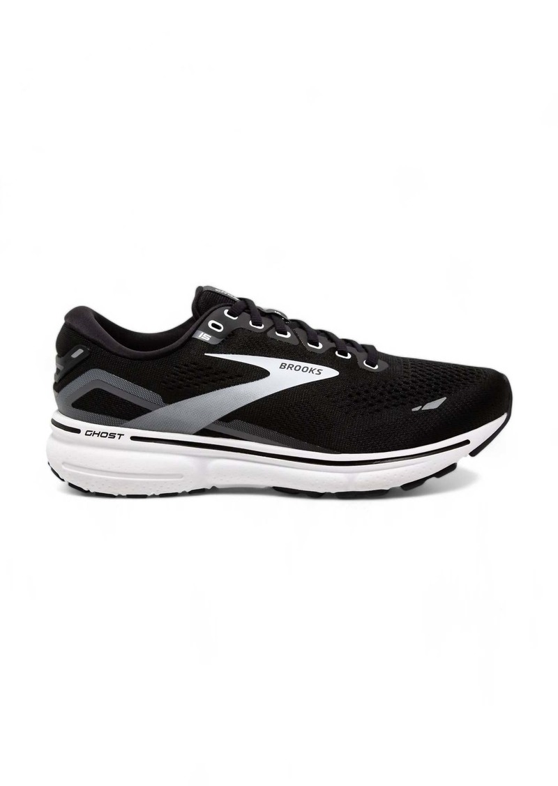 Brooks Women's Ghost 15 Running Shoes In Black/white