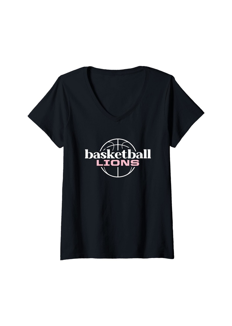 Womens Lions Brooks Basketball V-Neck T-Shirt