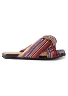Brother Vellies - Togo Striped Knotted Cotton-canvas Sandals - Womens - Multi
