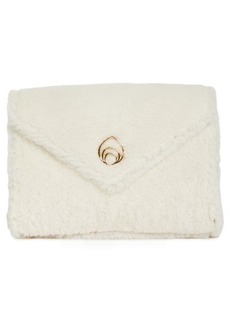 Brother Vellies Love Letter Genuine Shearling Clutch in Ivory at Nordstrom