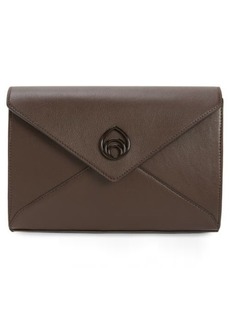 Brother Vellies Love Letter Leather Clutch in Espresso at Nordstrom