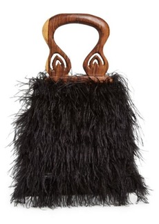Brother Vellies Nile Feather Handbag in Midnight Feather at Nordstrom