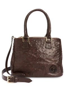 Brother Vellies Palila Faux Ostrich Leather Shoulder Bag in Espresso at Nordstrom