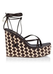 Brother Vellies Gemini Calf Hair Wedge Lace-Up Sandals