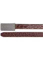 Brunello Cucinelli 1cm Embellished Shiny Leather Belt