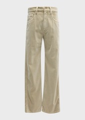 Brunello Cucinelli 5-Pocket Vintage Washed Velvet Straight-Leg Trousers