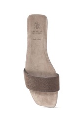 Brunello Cucinelli 5mm Suede Slide Sandals