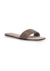 Brunello Cucinelli 5mm Suede Slide Sandals