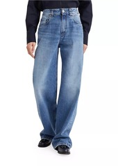 Brunello Cucinelli Authentic Denim Loose Jeans with Shiny Tab