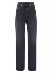 Brunello Cucinelli Authentic Denim Loose Trousers with Shiny Tab