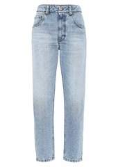 Brunello Cucinelli Authentic Denim Straight Jeans with Shiny Bartack