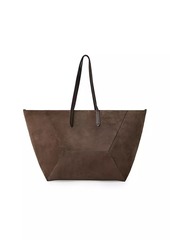 Brunello Cucinelli Duo Large Bag in Suede with Monili