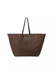 Brunello Cucinelli Duo Large Bag in Suede with Monili