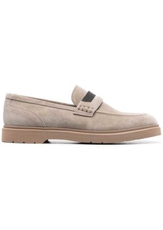 Brunello Cucinelli bead-detail suede loafers