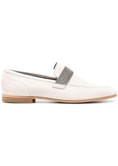 Brunello Cucinelli bead-embellished leather loafers