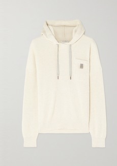 Brunello Cucinelli Bead-embellished Ribbed Cotton Hoodie